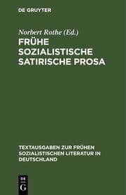 Cover von Frühe sozialistische satirische Prosa