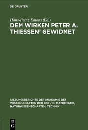 Cover von Dem Wirken Peter A. Thiessen' gewidmet
