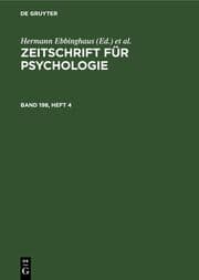 Cover von Zeitschrift für Psychologie. Band 198, Heft 4