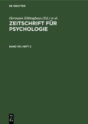 Cover von Zeitschrift für Psychologie. Band 197, Heft 2