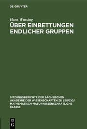Cover von Über Einbettungen endlicher Gruppen
