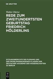 Cover von Rede zum zweitundertsten Geburtstag Friedrich Hölderlins