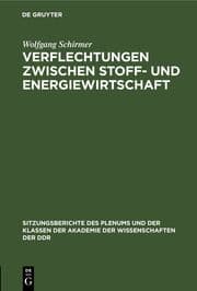 Cover von Verflechtungen zwischen Stoff- und Energiewirtschaft