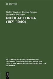 Cover von Nicolae lorga (1871-1940)