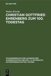 Cover von Christian Gottfried Ehrenberg zum 100. Todestag