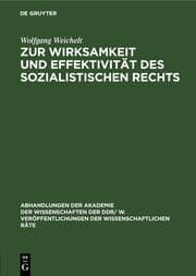 Cover von Zur Wirksamkeit und Effektivität des sozialistischen Rechts