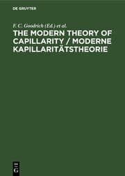 Cover von The Modern Theory of Capillarity / Moderne Kapillaritätstheorie