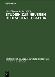 Cover von Studien zur neueren deutschen Literatur
