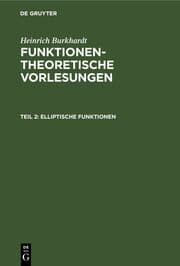 Cover von Elliptische Funktionen