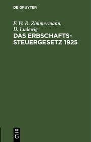 Cover von Das Erbschaftssteuergesetz 1925