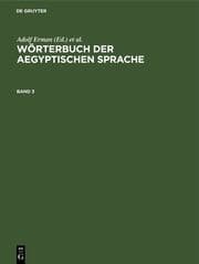 Cover von Wörterbuch der aegyptischen Sprache. Band 3