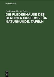 Cover von Die Fledermäuse des Berliner Museums für Naturkunde, Tafeln