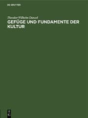 Cover von Gefüge und Fundamente der Kultur