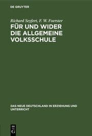 Cover von Für und wider die allgemeine Volksschule