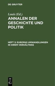 Cover von Europas Umwandlungen in ihrem Verhältniß