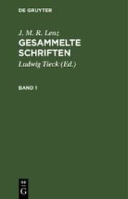 Cover von J. M. R. Lenz: Gesammelte Schriften. Band 1