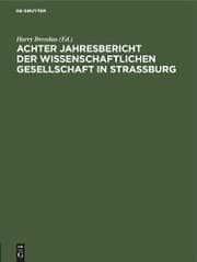 Cover von Achter Jahresbericht der Wissenschaftlichen Gesellschaft in Strassburg