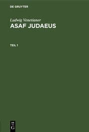 Cover von Ludwig Venetianer: Asaf Judaeus. Teil 1