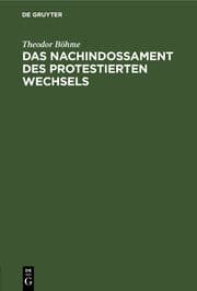 Cover von Das Nachindossament des protestierten Wechsels