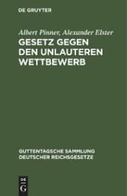 Cover von Gesetz gegen den unlauteren Wettbewerb