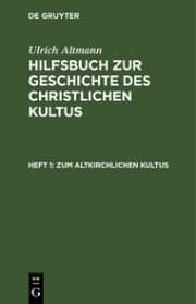 Cover von Zum altkirchlichen Kultus