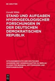 Cover von Stand und Aufgaben hydrogeologischer Forschungen in der Deutschen Demokratischen Republik