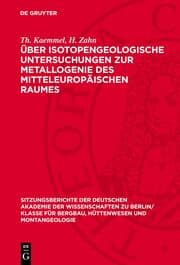 Cover von Über isotopengeologische Untersuchungen zur Metallogenie des mitteleuropäischen Raumes