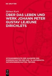 Cover von Über das Leben und Werk Johann Peter Gustav Lejeune Dirichlets