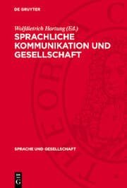 Cover von Sprachliche Kommunikation und Gesellschaft