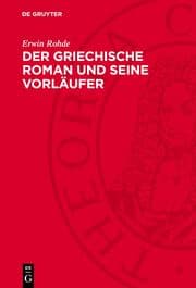 Cover von Der griechische Roman und seine Vorläufer