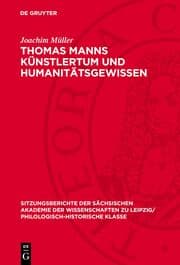 Cover von Thomas Manns Künstlertum und Humanitätsgewissen