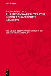 Cover von Zur Gegenwartsliteratur in den romanischen Ländern. Teil 1/2