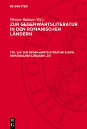 Cover von Zur Gegenwartsliteratur in den romanischen Ländern. Teil 3/4
