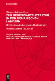 Cover von Zur Gegenwartsliteratur in den romanischen Ländern. Teil 5/6