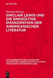 Cover von Sinclair Lewis und die endgültige Emanzipation der amerikanischen Literatur
