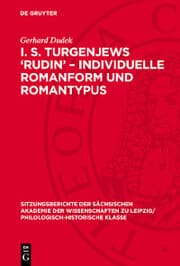 Cover von I. S. Turgenjews 'Rudin' - Individuelle Romanform und Romantypus