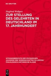 Cover von Zur Stellung des Gelehrten in Deutschland im 17. Jahrhundert