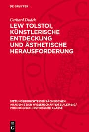 Cover von Lew Tolstoi, künstlerische Entdeckung und ästhetische Herausforderung