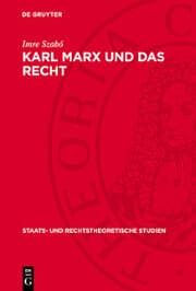 Cover von Karl Marx und das Recht