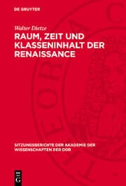 Cover von Raum, Zeit und Klasseninhalt der Renaissance