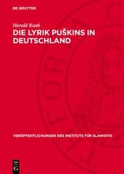 Cover von Die Lyrik Pu¿kins in Deutschland