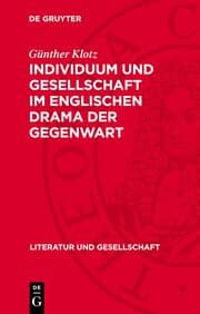 Cover von Individuum und Gesellschaft im englischen Drama der Gegenwart