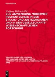 Cover von Zur Anwendung moderner Rechentechnik in den Staats- und Justizorganen und in der gesellschaftswissenschaftlichen Forschung