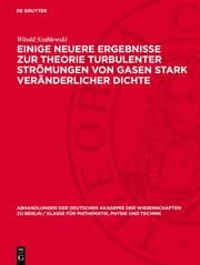 Cover von Einige neuere Ergebnisse zur Theorie turbulenter Strömungen von Gasen stark veränderlicher Dichte