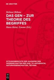 Cover von Das Gen - Zur Theorie des Begriffes