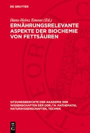 Cover von Ernährungsrelevante Aspekte der Biochemie von Fettsäuren