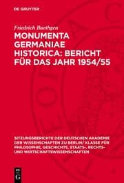 Cover von Monumenta Germaniae Historica: Bericht für das Jahr 1954/55