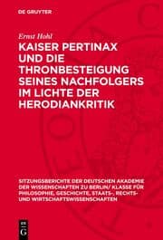 Cover von Kaiser Pertinax und die Thronbesteigung seines Nachfolgers im Lichte der Herodiankritik