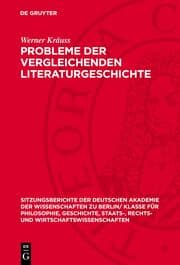 Cover von Probleme der vergleichenden Literaturgeschichte