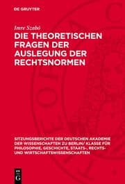 Cover von Die theoretischen Fragen der Auslegung der Rechtsnormen